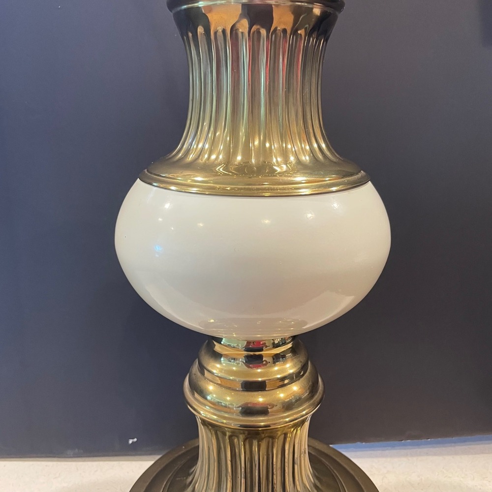 Alsy Vintage Table Lamp Brass Finish Ceramic Hollywood Regency Gold Cream Large - Picture 5 of 13